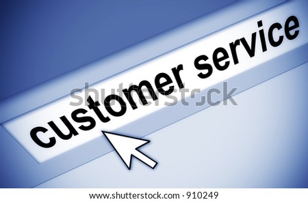 Graphic of address bar on computer with cursor arrow, pointing to customer service