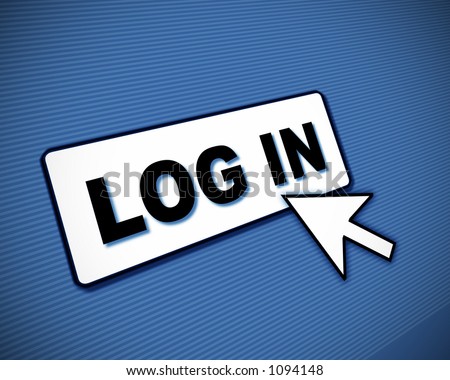 Illustration of simulated computer screen with LOG IN box and mouse pointer