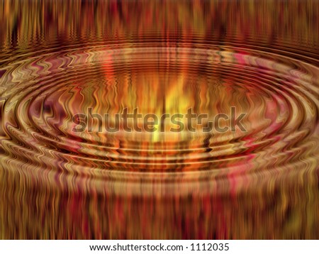 Abstract of water ripple and reflected flames