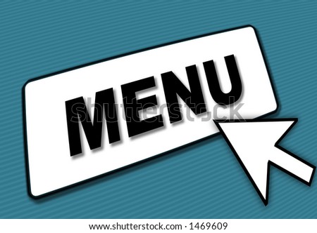 Illustration of simulated computer screen with MENU box and mouse pointer