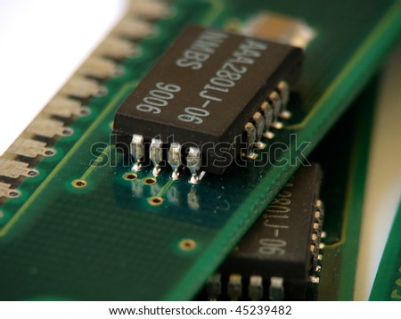 memory chips closeup