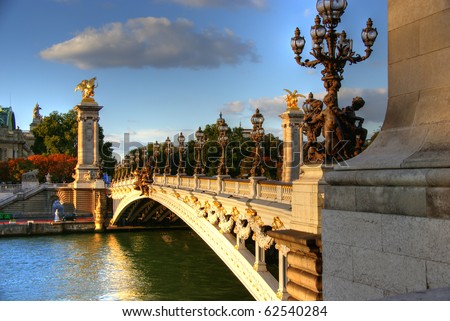 stock photo Bridge of Alexandre III in Paris HDR