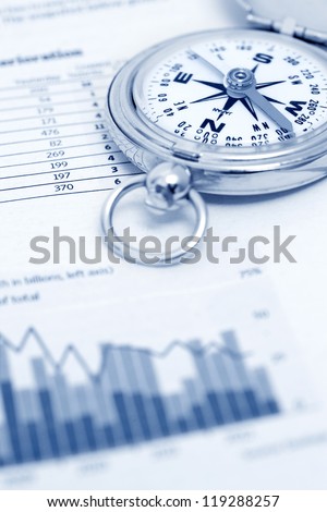 Compass and papers about financial issues