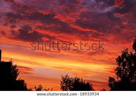 Colorful cloudy sunset