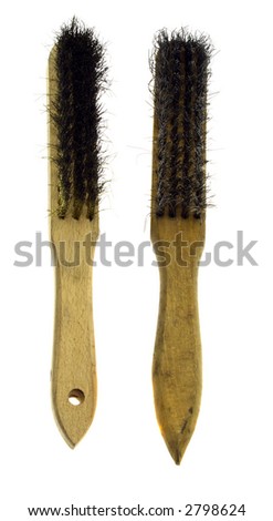 Wire brushes on a white background