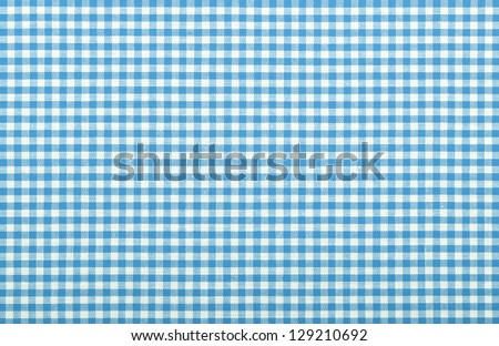 blue checkered fabric closeup , tablecloth texture