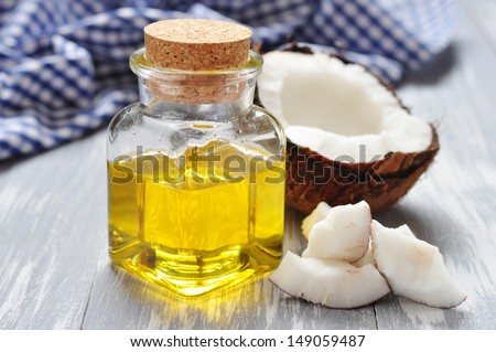 Coconut oil with fresh coconut for alternative therapy