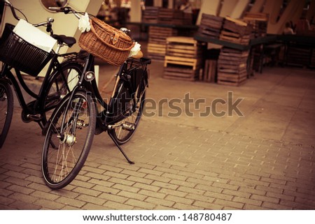 Vintage bicycle with a basket