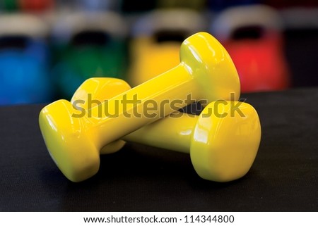 Yellow Dumbbell Hand Weights