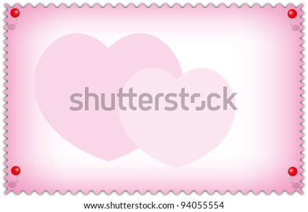 stock photo Valentine and wedding card sweet hearts pink on abstract