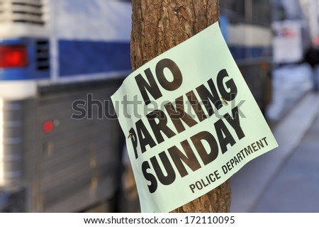 No Parking on Sunday, Temporary Police Order