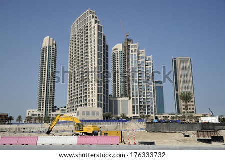 building skyscrapers,construction site in dubai, united arab emirats
