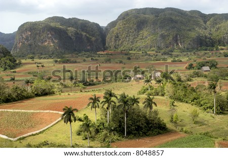 The valley of Vinales in Cuba. This is an UNESCO World Heritage site