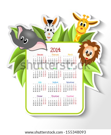 cartoon zebra elephant giraffe and lion with calendar 2014 illustration bitmap copy cartoon zebra elephant giraffe and lion with calendar 2014 illustration bitmap copy