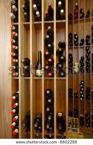 Wine racks in a store