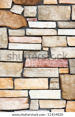A stone block wall in a South Western style