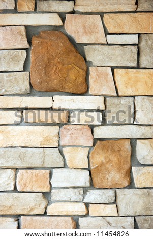 A stone block wall in a South Western style