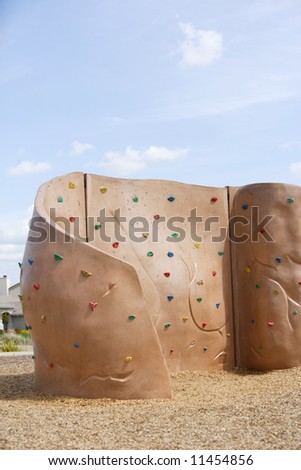 A Rock Climbing wall in a play area