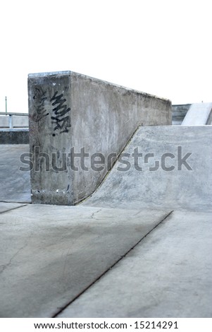 Ramp transitions at a concrete skatepark