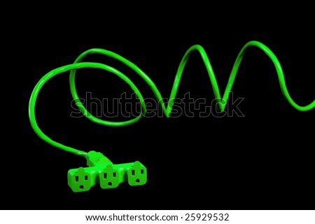Green Plug isolated on white in the studio