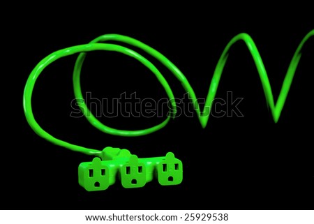 Green Plug isolated on white in the studio