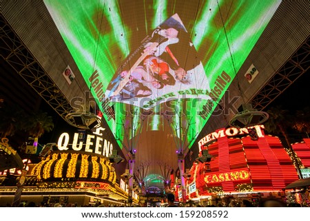 LAS VEGAS, NV - JULY 02, 2011: Fremont street experience in Downtown Las Vegas on July 02, 2011. It offers free nightly shows featuring 12.5 million lights and 550,000 watts of sound.