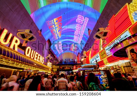 Las Vegas, Nv - July 02, 2011: Fremont Street Experience In Downtown Las Vegas On July 02, 2011. It Offers Free Nightly Shows Featuring 12.5 Million Lights And 550,000 Watts Of Sound.