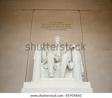 Abraham Lincoln statue in Lincoln memorial, Washington DC