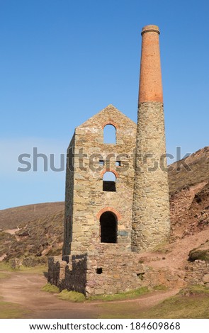Cornish tin mine near St Agnes Beacon Cornwall on the South West Coast Path known as Wheal Coates