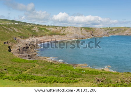 Fall Bay The Gower South Wales UK near to Rhossili beach and Mewslade Bay on Wales coast path