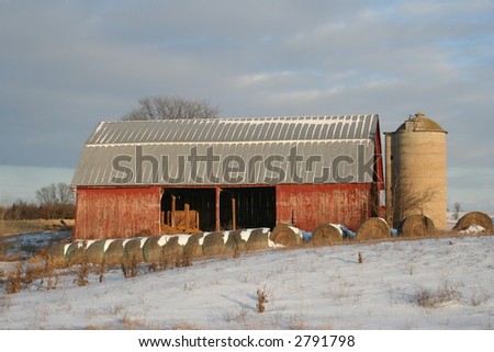 wisconsin barn in winter