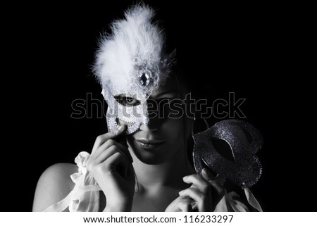 Mistirious woman wearing mask/ Mask Ball