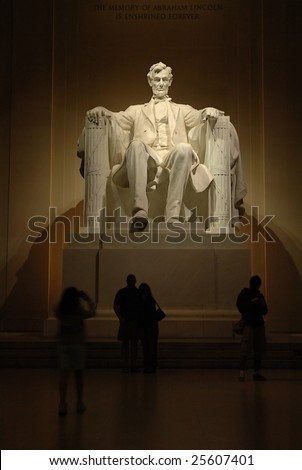 Statue of Abraham Lincoln in the Lincoln Memorial in Washington, DC.