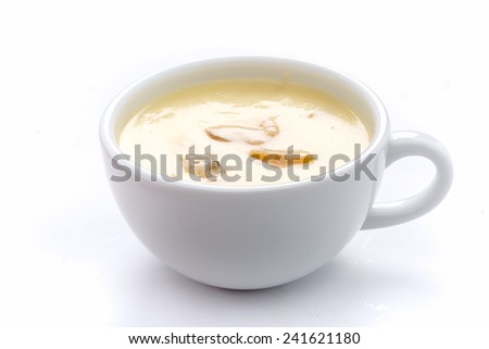 mushroom soup on a white background