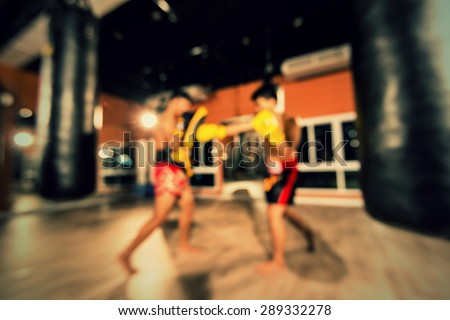 ThaiBoxing Gym match abstract blur sports background