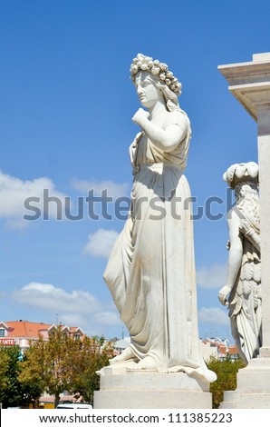 Classic female white statue
