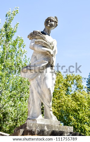 Classic female white statue
