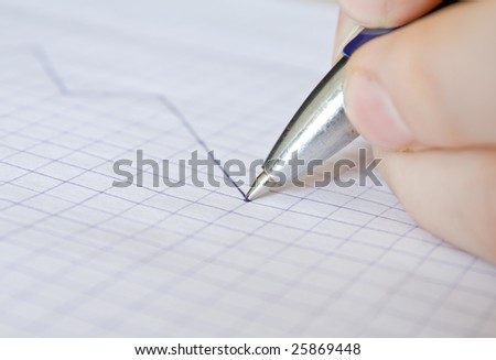 Pen drawing financial graph