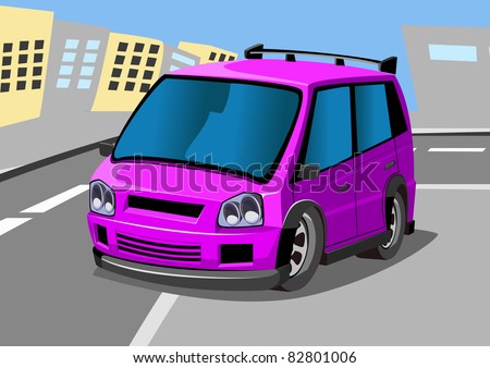 Cartoon Purple Car