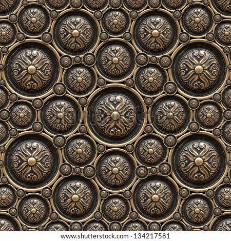 Brass Background With Classic Ornament / Texture Of Drawer Of A ...