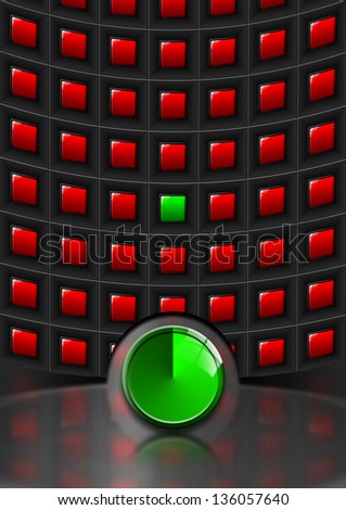 Metal Business Background whit squares and plate / Metallic template background with green and red squares and green plate