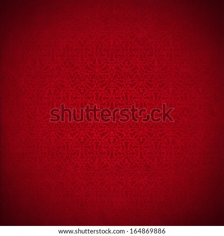 Red Velvet Background - Floral Texture / Template of red velvet and texture with ornate floral seamless