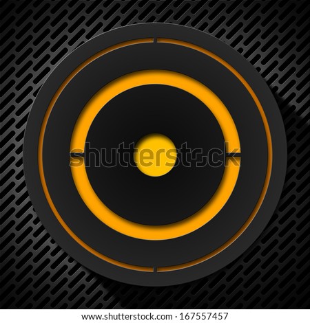 Circles and Grid - Abstract Background / Yellow, orange, gray and black business background with metallic grid and circles