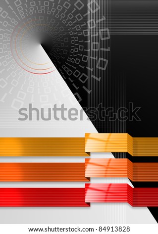 Abstract background with geometric bands of red and orange black gradient background
