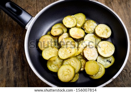 zucchini cooked in a pan