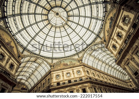 Dome of Galleria Vittorio Emanuele II, Milan Italy