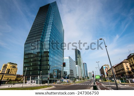 MILAN ITALY JANUARY 25 2015 new Porta Nuova district Diamond tower Milan Italy january 25 2015 MILAN ITALY JANUARY 25 2015 new Porta Nuova district Diamond tower Milan Italy january 25 2015