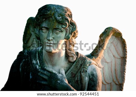 angel statue isolated on white