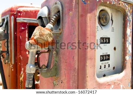 Vintage Rusted Gas Pump