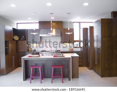 Modern Kitchen with Dark Wood and Japanese Influences